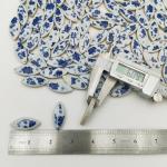 1.1lb Ceramic Mosaic Tiles for Crafts, Leaf Mosaic Pieces Porcelain Mosaic Tiles for Mosaic DIY, Stained Ceramics Supplies (Blue Flower)