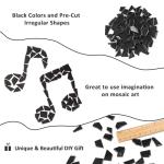 Youway Style Black Glass Mosaic Tiles for Crafts Bulk,200g Broken Glass Pieces for DIY Spring Mosaic Art Kit Decor,Garden Mosaic Supplies