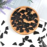 Youway Style Black Glass Mosaic Tiles for Crafts Bulk,200g Broken Glass Pieces for DIY Spring Mosaic Art Kit Decor,Garden Mosaic Supplies