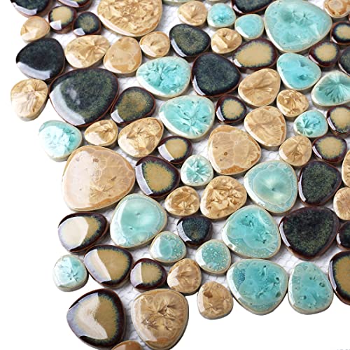 Blujellyfish Pebble Porcelain Shower Floor Tile