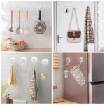 KORCCI Suction Cup Hooks for Shower-Max Load 10 LB, No Trace, Reusable & Removable, Small Clear Suction Hooks, for Tile, Glass, Window, Kitchen, Bathroom, Christmas Decor, Wreath, Lights, 2 Pack