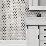 Hexagon White & Black Dot Porcelain Mosaic Tile