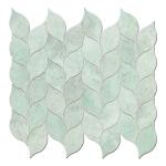 Tilingview 10-Sheet Peel and Stick Backsplash Tile for Kitchen, Self-Adhesive Mosaic Glossy Leaf Stick on Wall Tile with Gaps (Light Green)