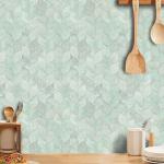 Tilingview 10-Sheet Peel and Stick Backsplash Tile for Kitchen, Self-Adhesive Mosaic Glossy Leaf Stick on Wall Tile with Gaps (Light Green)