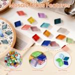 Mosaic Tiles, Mosaic Glass Tiles for Crafts Bulk, 200g Mixed Colors Tiny Crystal Glass Pieces, DIY Craft Kit for Adults, Making Supplies for Handmade Coasters, Vases, Home Decoration, Art Projects