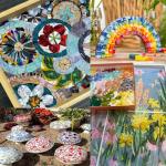 ILLUCKAI 2.2lb Stained Glass Scraps Floral Patterns Collection, Irregular Stained Glass Sheets for Crafts, Mosaic Pieces Tiles for Mosaic Making and Home Decor