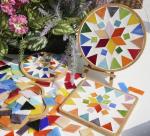 Lanyani 2.4lb Bulk Extra-Large Mosaic Glass Tiles, Opaque Stained Glass Tile Mosaic Pieces in Vibrant Mixed Colors, 4 Shapes for DIY Crafts and Hobbies
