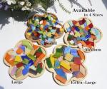 Lanyani 2.4lb Bulk Extra-Large Mosaic Glass Tiles, Opaque Stained Glass Tile Mosaic Pieces in Vibrant Mixed Colors, 4 Shapes for DIY Crafts and Hobbies