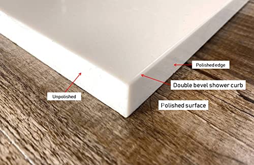 Solid White Engineered Marble Shower Curb Tile