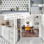 Tenedos Hexagon Matte White with Black Hexagon Flower Pattern Porcelain Mosaic Floor and Wall Tile for Kitchen Backsplash, Bathroom Walls, Accent Walls and Floors (10 Sheets)