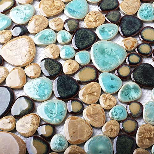 Blujellyfish Pebble Porcelain Shower Floor Tile