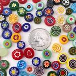 Youway Style Millefiori Mosaic Tiles for Crafts, Mosaic Glass Pieces,No-Hole Millefiori Glass Beads, Mosaic Kits for DIY Holiday Ornaments