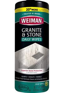 Weiman Granite Cleaner and Polish - 30 Wipes - For Granite Marble Soapstone Quartz Quartzite Slate Limestone Corian Laminate Tile Countertop and More (Pack of 1), Package May Vary