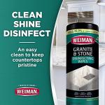 Weiman Granite Cleaner and Polish - 30 Wipes - For Granite Marble Soapstone Quartz Quartzite Slate Limestone Corian Laminate Tile Countertop and More (Pack of 1), Package May Vary