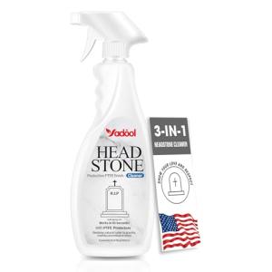 Headstone Cleaner for Graves & Memorials, Granite Cleaner, Removes Dirt & Plant Growth, Natural Luster to Restore & Guard Granite, Stone,Tile, Travertine, Concrete,Limestone,Slate,Marble 10.14 Fl Oz