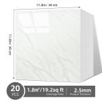 Vieshful 20pcs Peel and Stick Backsplash Tile，12"x12" Self Adhesive Marble Tile for Wall, PVC Waterproof Shower Wall Panels, Back Splash Stick on Tiles for Kitchen Bathroom Living Room, Not Real Tile