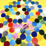DIY Glass Round Mosaic Tiles, 100 Pieces Assorted Colors Stained Glass Flower Leaves Handmade Crafts, Decorations for Home, Kitchen,Bathroom Mosaic Projects, Easy for Beginners(2cm/0.8in)