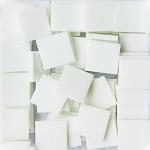 130pcs/200g Pack of Mosaic Tile Supplies for DIY Crafts, Plates, Picture Frames, Flowerpots, Handmade Jewelry - 1.5x1.5 cm Square Glass Decorative Tiles (White)