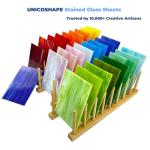 Unicoshape 26 Sheets Opaque Stained Glass Kit for Beginners - 6 x 4 Inch Colored Opalescent Art Glass for Mosaic Art, DIY Starter Projects & Craft Supplies - Easy to Cut & Shape