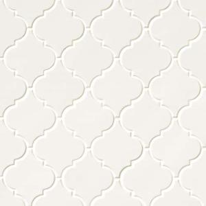 MSI Glazed Arabesque Ceramic Tile for Kitchen Backsplash, Wall Tile for Bathroom, Shower Wall Tile, 10.83 in. x 15.5 in. Mesh-Mounted Mosaic Tile, Whisper White (AMZ-MD-00218-SAM)