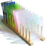 CHICSHIS 50 Transparent Stained Glass Sheets Bulk, Variety Colors Textured Cathedral Art Glass Sheets for DIY Mosaic Crafts, 4”x6” Vibrant Colored Glass Tiles Pieces for Home Decor