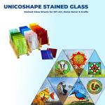 Unicoshape 26 Sheets Opaque Stained Glass Kit for Beginners - 6 x 4 Inch Colored Opalescent Art Glass for Mosaic Art, DIY Starter Projects & Craft Supplies - Easy to Cut & Shape
