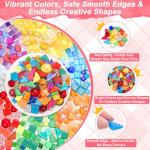 Tetutor Glass Mosaic Tiles for Crafts Bulk with B7000 Glue,700g Irregular Tiny Mosaic Glass Pieces for Mosaic Projects,DIY Mosaic Art Decor
