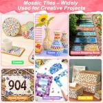 Tetutor Glass Mosaic Tiles for Crafts Bulk with B7000 Glue,700g Irregular Tiny Mosaic Glass Pieces for Mosaic Projects,DIY Mosaic Art Decor