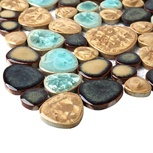 Blujellyfish Pebble Porcelain Shower Floor Tile