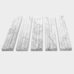 5-Pack Carrara White Marble Chair Rail Trim Molding, 2.5" x 12" Honed Natural Stone Border Tile Edge Trim Molding for Kitchen Bathroom Shower Backsplash Wall