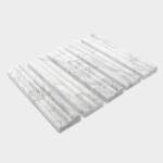 5-Pack Carrara White Marble Chair Rail Trim Molding, 2.5" x 12" Honed Natural Stone Border Tile Edge Trim Molding for Kitchen Bathroom Shower Backsplash Wall
