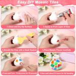 Tetutor Glass Mosaic Tiles for Crafts Bulk with B7000 Glue,700g Irregular Tiny Mosaic Glass Pieces for Mosaic Projects,DIY Mosaic Art Decor