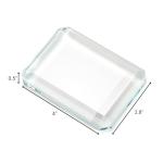 Nagpew 2 Pack Rectangle Paperweight, Clear Glass Letterweight, Transparent Decorative Block Tiles for Home Office Desktop Decor, Crafts, Projects, Ornaments, Books