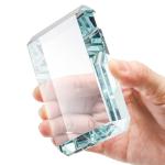 Nagpew 2 Pack Rectangle Paperweight, Clear Glass Letterweight, Transparent Decorative Block Tiles for Home Office Desktop Decor, Crafts, Projects, Ornaments, Books