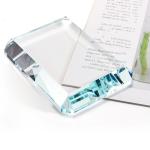 Nagpew 2 Pack Rectangle Paperweight, Clear Glass Letterweight, Transparent Decorative Block Tiles for Home Office Desktop Decor, Crafts, Projects, Ornaments, Books