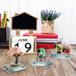 Nagpew 2 Pack Rectangle Paperweight, Clear Glass Letterweight, Transparent Decorative Block Tiles for Home Office Desktop Decor, Crafts, Projects, Ornaments, Books