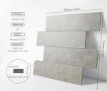 Colamo 10pcs Rock Grey Peel and Stick Wall Tiles, Self Adhesive Matte Faux Stone Brick for Accent Wall Tiles,Stick on Backsplash for Kitchen Living Room,Bedroom,Bathroom,Fireplace