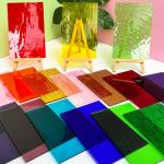 ILLUCKAI 36 Sheets Transparent Stained Glass Sheets, 6 x 4 Inch Cathedral Art Glass Mosaic Tiles Supplies, Assorted Colors for Stained Glass Projects