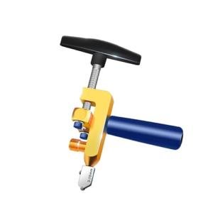 Glass Cutter Hand Tool, 2 In 1 Manual Tile Cutter With 2pcs Blades for Home DIY Cutting Glass, Mirror, Ceramic Tile, Glazed Tiles(Gold)