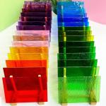 ILLUCKAI 36 Sheets Transparent Stained Glass Sheets, 6 x 4 Inch Cathedral Art Glass Mosaic Tiles Supplies, Assorted Colors for Stained Glass Projects