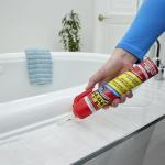 Flex Caulk, Silicone, Waterproof & Weatherproof Sealant, Strong, Indoor, Outdoor, Bath, Kitchen, Shower, Sink, Window, Baseboards, Door, RV, Roof, Wood, Glass, Tile, Marine, Clear, 6.5 oz, 1-Pack