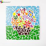 454g Petal Ceramic Mosaic Tiles for Crafts Art, Water Drop Flower Tiles Irregular Ceramic Tiles Bulk, 0.4 inch Square Glazed Porcelain for DIY Mosaic Craft Supplies (WD586)
