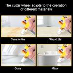 Glass Cutter Hand Tool, 2 In 1 Manual Tile Cutter With 2pcs Blades for Home DIY Cutting Glass, Mirror, Ceramic Tile, Glazed Tiles(Gold)