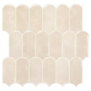 Vamos Tile Upgraded Thicker Design Peel and Stick Backsplash Tile, 10-Sheet Pinkish Beige Marble with Beige Grout Self Adhesive Vinyl Wall Tiles, Stick on Backsplash for Kitchen, Bathroom,RV,Pantry
