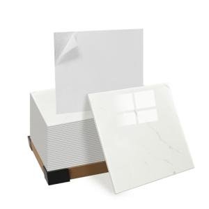 GRITHOME 10pcs Thick Off White Marble Peel and Stick Wall Panels 11.8" x 11.8" Waterproof Backsplash Tile Peel and Stick Wall Tiles for Bathroom,Kitchen,Living Rooms (Not Real Tile)
