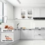 GRITHOME 10pcs Thick Off White Marble Peel and Stick Wall Panels 11.8" x 11.8" Waterproof Backsplash Tile Peel and Stick Wall Tiles for Bathroom,Kitchen,Living Rooms (Not Real Tile)