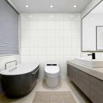 GRITHOME 10pcs Thick Off White Marble Peel and Stick Wall Panels 11.8" x 11.8" Waterproof Backsplash Tile Peel and Stick Wall Tiles for Bathroom,Kitchen,Living Rooms (Not Real Tile)