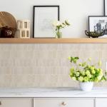 Vamos Tile Upgraded Thicker Design Peel and Stick Backsplash Tile, 10-Sheet Pinkish Beige Marble with Beige Grout Self Adhesive Vinyl Wall Tiles, Stick on Backsplash for Kitchen, Bathroom,RV,Pantry