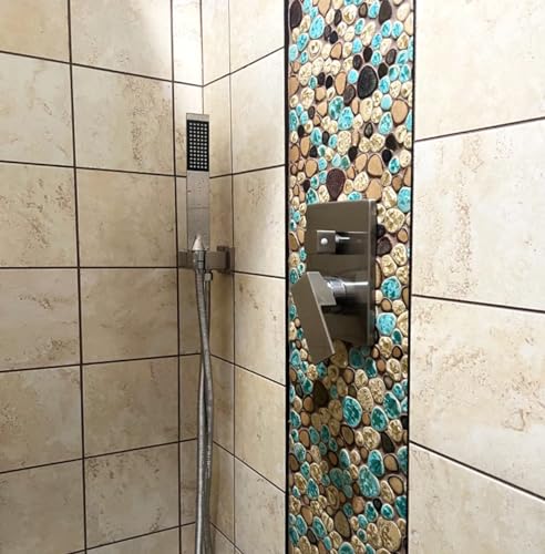 Blujellyfish Pebble Porcelain Shower Floor Tile