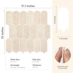 Vamos Tile Upgraded Thicker Design Peel and Stick Backsplash Tile, 10-Sheet Pinkish Beige Marble with Beige Grout Self Adhesive Vinyl Wall Tiles, Stick on Backsplash for Kitchen, Bathroom,RV,Pantry
